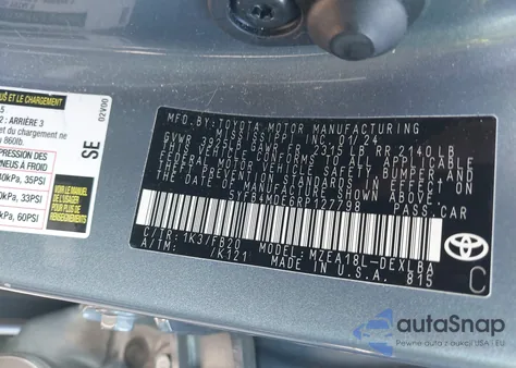 2024 Toyota Corolla Le from USA, damaged, VIN 5YFB4MDE6RP127798